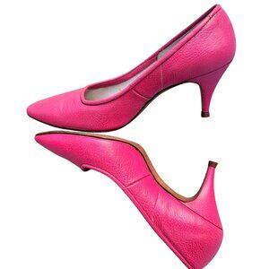 Vintage 50s Pink Leather Kitten Heel Pumps Sz 5B Rhodes Mr. Neal